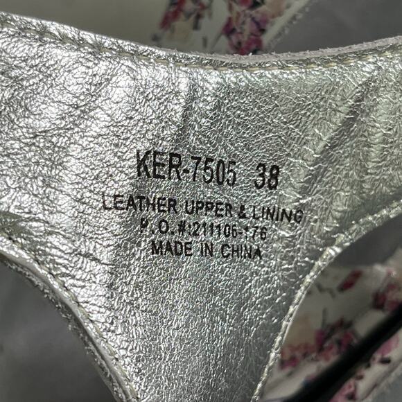 Alegria Kerri Looker Leather Sandal 38 or US 8/8.5 Adjustable Straps Pink Floral - Picture 13 of 14